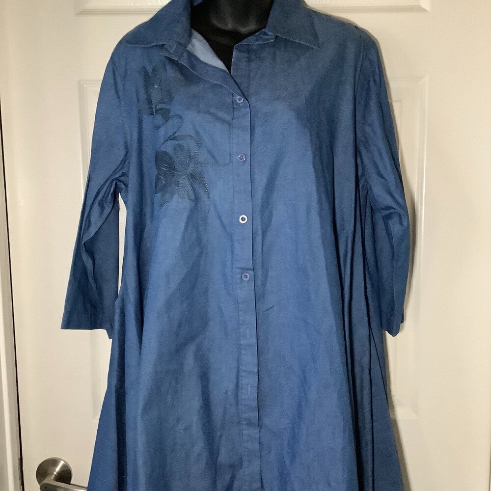 CQbyCQ‎ Women flare soft jean hi-low dress with side pockets